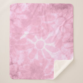 Whimsisches Abstraktes Pastell Pink Blume Sherpadecke