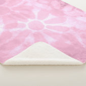 Whimsisches Abstraktes Pastell Pink Blume Sherpadecke (3/4)