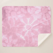 Whimsisches Abstraktes Pastell Pink Blume Sherpadecke (Vorderseite (Horizontal))