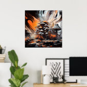 Whimsisches Abstraktes Pilzkunst Poster (Heimbüro)