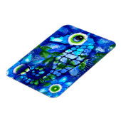 Whimsisches Abstraktes Seepferd Blau Aquamarin grü Magnet (Linke Seite)