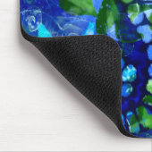 Whimsisches Abstraktes Seepferd Blau Aquamarin grü Mousepad (Ecke)