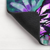 Whimsisches Abstraktes Vogelfloral Aquamarin Lila Mousepad (Ecke)