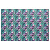 Whimsisches Abstraktes Vogelfloral Aquamarin Lila Stoff (Fat Quarter (45,7 x 55,9 cm))