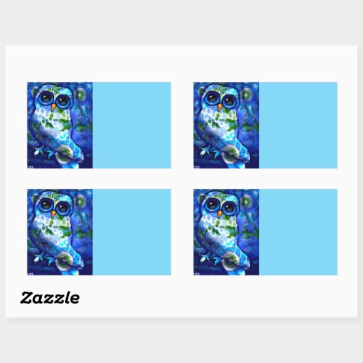 Whimsisches Abstraktes Vogelgeflügel Blumengrün Rechteckiger Aufkleber (Blatt)