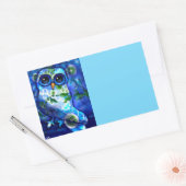 Whimsisches Abstraktes Vogelgeflügel Blumengrün Rechteckiger Aufkleber (Umschlag)