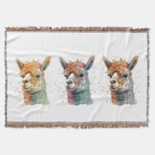 Whimsisches Alpacas Decke (Vorderseite)