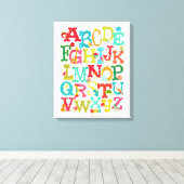 Whimsisches Alphabet für Kinder Gestricke Leinwand (Insitu (Holzboden))