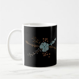 Whimsisches Aquamarin rosa, graues, blühendes Moti Kaffeetasse