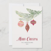 Whimsisches Aquarell Feiertagskarte (Vorderseite)