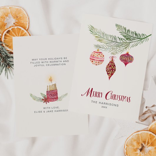 Whimsisches Aquarell Feiertagskarte