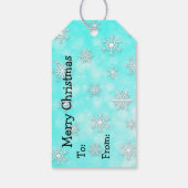 Whimsisches Aquarell und Schneeflocken Weihnachten Geschenkanhänger (Rückseite)