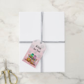 Whimsisches Aquarell und Schneeflocken Weihnachten Geschenkanhänger (Mit Garn)