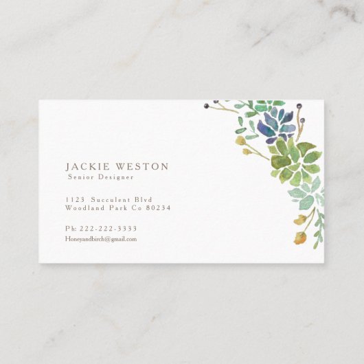 Whimsisches Aquarell | Visitenkarte (Rückseite)