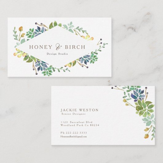 Whimsisches Aquarell | Visitenkarte (Vorne/Hinten)