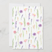 Whimsisches Aquarell Wildblume 1. Geburtstag Einladung (Rückseite)