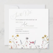Whimsisches Aquarell-Wildblume Save The Date (Vorderseite)
