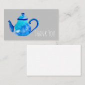 Whimsisches Aquarellblau Mitteilungskarte (Vorne/Hinten)