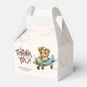 Whimsisches Aquarellflugzeug Teddybär Geschenkschachtel (Vorderseite)