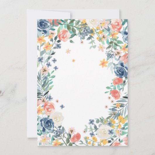 Whimsisches Aquarellkat Pink White Floral Arbour Einladung (Rückseite)