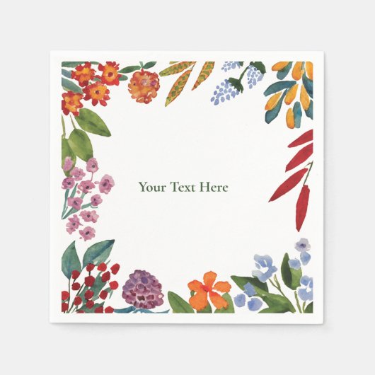 Whimsisches Aquarellpapier Napkin Serviette (Vorderseite)
