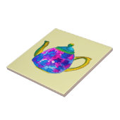 Whimsisches Aquarellteapot Fliese (Seite)