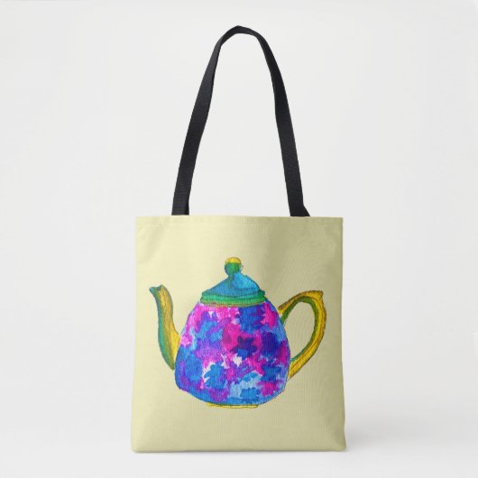 Whimsisches Aquarellteapot Tasche (Vorderseite)