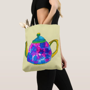 Whimsisches Aquarellteapot Tasche