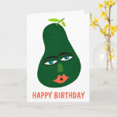 Whimsisches Avocado CUSTOMIZE IT Karte (Gelbe Blume)