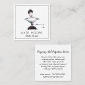 Whimsisches Baby auf Waage, Hebamme oder Doula Quadratische Visitenkarte (Vorne/Hinten)