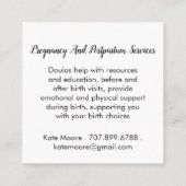 Whimsisches Baby auf Waage, Hebamme oder Doula Quadratische Visitenkarte (Rückseite)