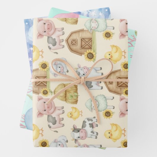 Whimsisches Baby Wrapping Paper Set Geschenkpapier Set (Beispiel)