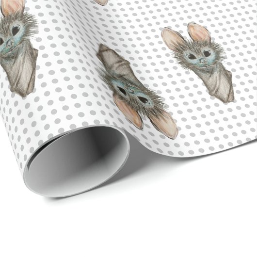 Whimsisches Bat Wrapping Papier Geschenkpapier (Rolleneckpunkt)