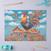 Whimsisches Bauernhofrooster Seidenpapier (Basteln)