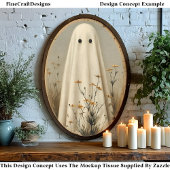 Whimsisches Blatt Ghost in Wildblumen DV6 Decoupag Seidenpapier