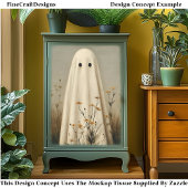 Whimsisches Blatt Ghost in Wildblumen DV6 Decoupag Seidenpapier