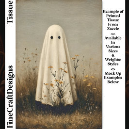 Whimsisches Blatt Ghost in Wildblumen DV6 Decoupag Seidenpapier