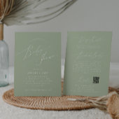 Whimsisches Blatt Grün | Alles in einer Babydusche Einladung