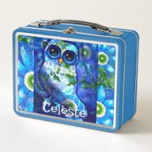 Whimsisches blaues blaues grünes Blütentier Person