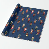 Whimsisches blaues Nutcracker-Papier Geschenkpapier (Ungerollt)