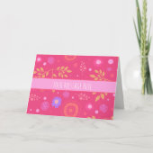 Whimsisches Blume Pink Inspirivity Notecard Karte (Vorderseite)