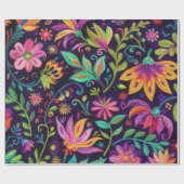 Whimsisches Blumendesign Geschenkpapier (Flach)