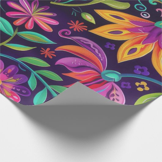 Whimsisches Blumendesign Geschenkpapier (Ecke)