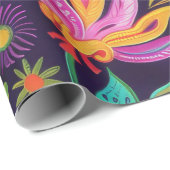 Whimsisches Blumendesign Geschenkpapier (Rolleneckpunkt)