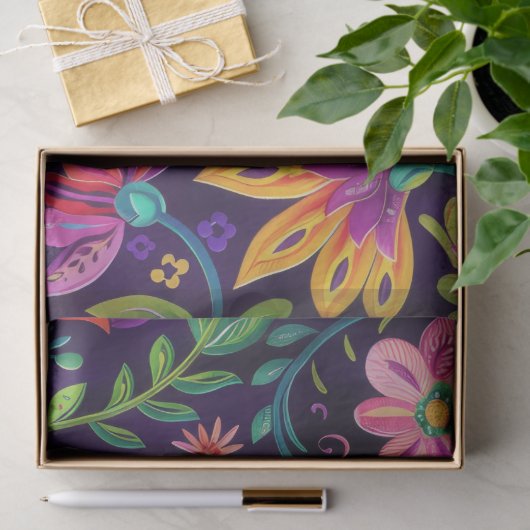 Whimsisches Blumendesign Seidenpapier (Geschenk)