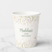 Whimsisches Blumengarten Party Geburtstag Pappbecher (Rückseite)