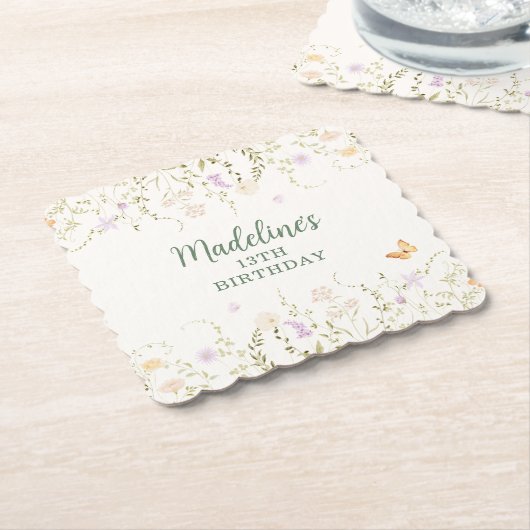 Whimsisches Blumengarten Party Geburtstag Untersetzer (angewinkelt)