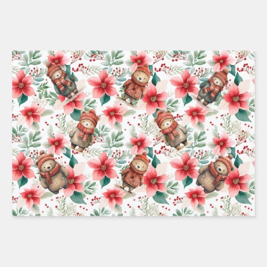 Whimsisches Blumengebäck Geschenkpapier Set (Vorderseite)