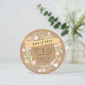 Whimsisches Blumenkraut Save the Date Foto (Stehend Vorderseite)