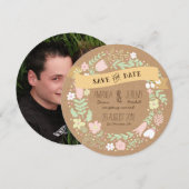 Whimsisches Blumenkraut Save the Date Foto (Vorne/Hinten)
